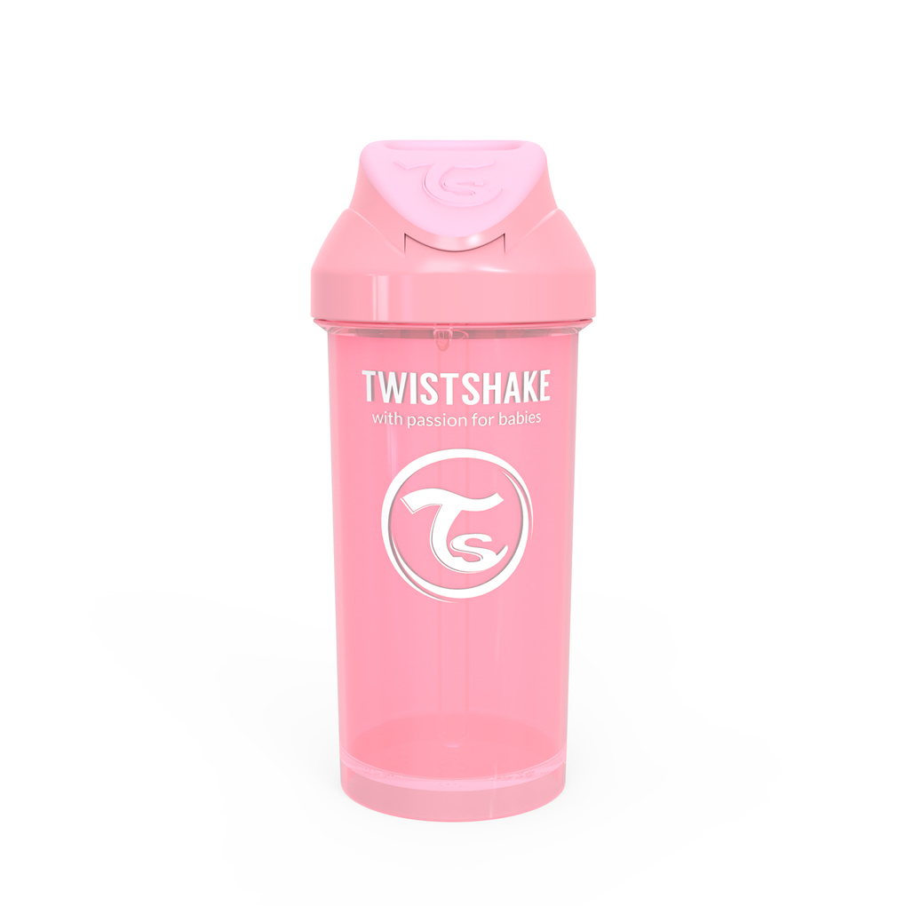 Twistshake κύπελλο straw cup 360ml 6+μηνών pastel pink - Twistshake