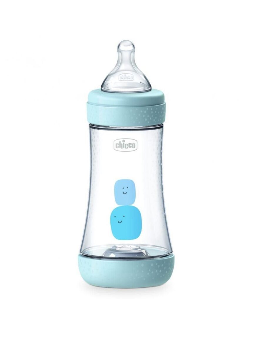 Chicco mπιμπερό πλαστικό perfect 5 240 ml - μέτρια ροή - σιέλ 2 μηνών + - Chicco