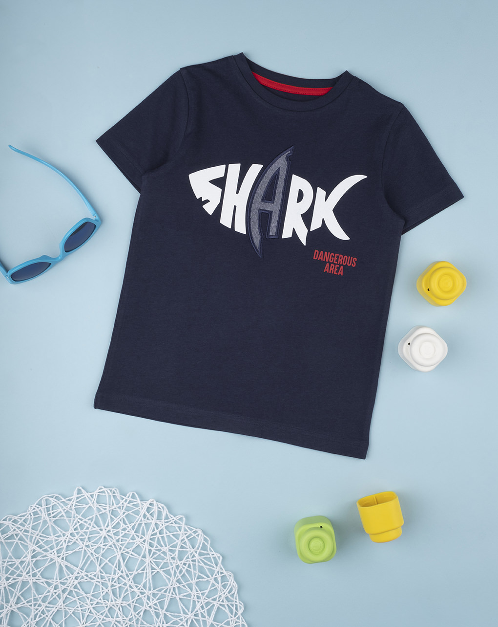 παιδικό t-shirt μπλε σκούρο με καρχαρία για αγόρι - Prénatal