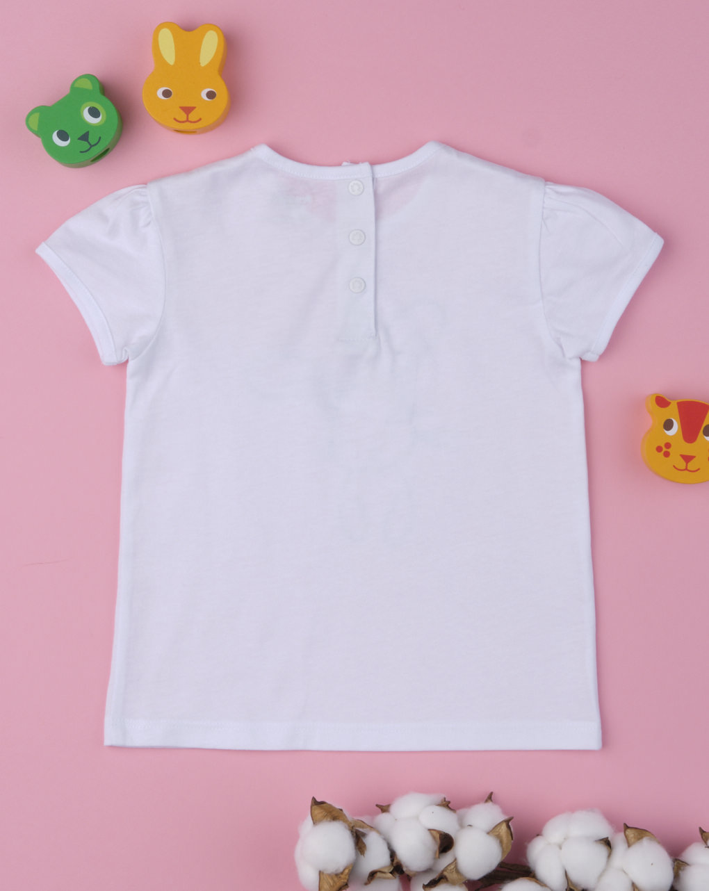 T-shirt λευκό με στάμπα λαγουδάκι για κορίτσι - Prénatal
