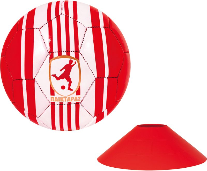 λαμπάδα παικταράς κόκκινος με δερμάτινη μπάλα και 4 κώνους  1500-15757 - AS Company