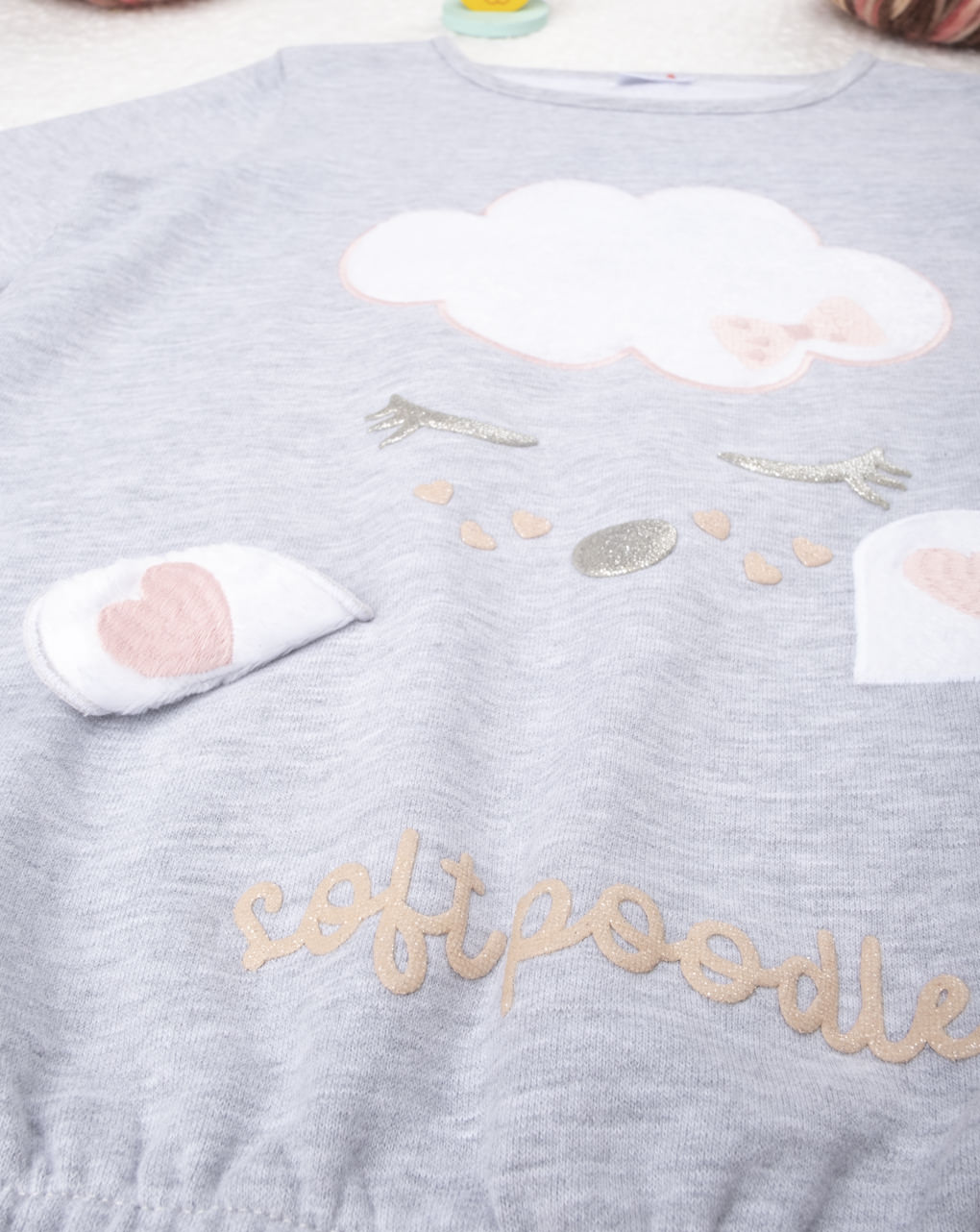 μπλούζα φούτερ με συννεφάκι γκρι για κορίτσι - Prénatal