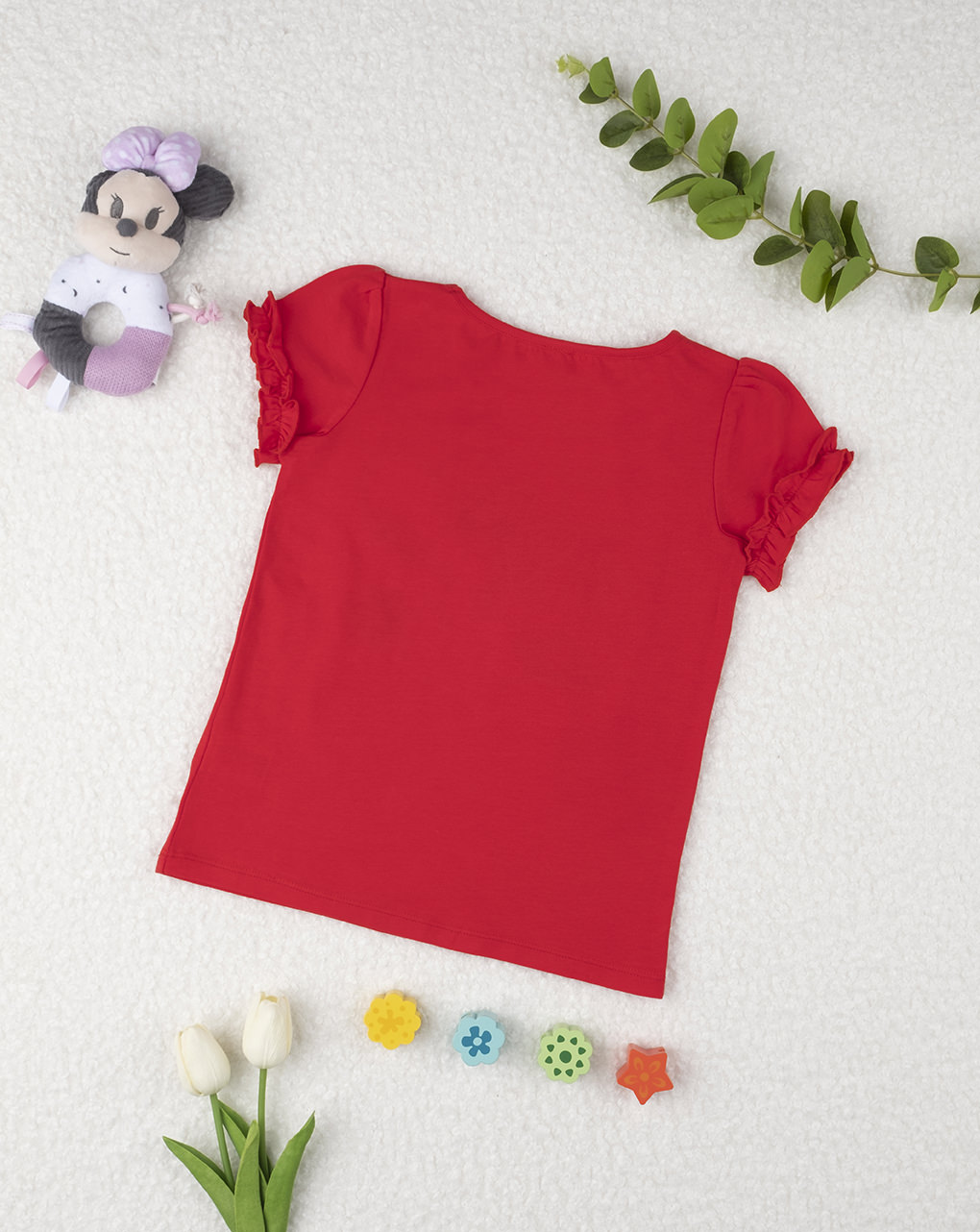 παιδικό t-shirt κόκκινο με τη minnie για κορίτσι - Prénatal