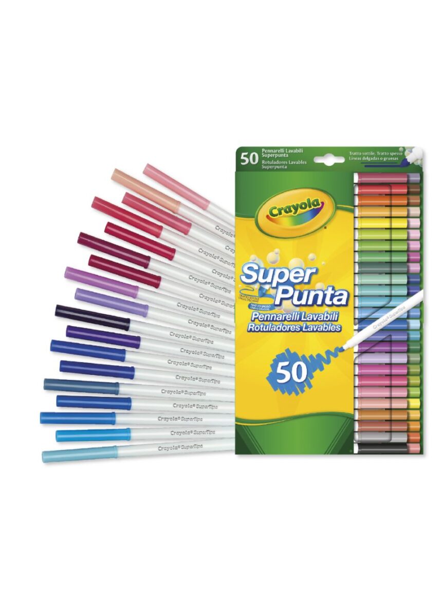 Crayola - 50 μαρκαδόροι superpunta πλενόμενοι - Crayola