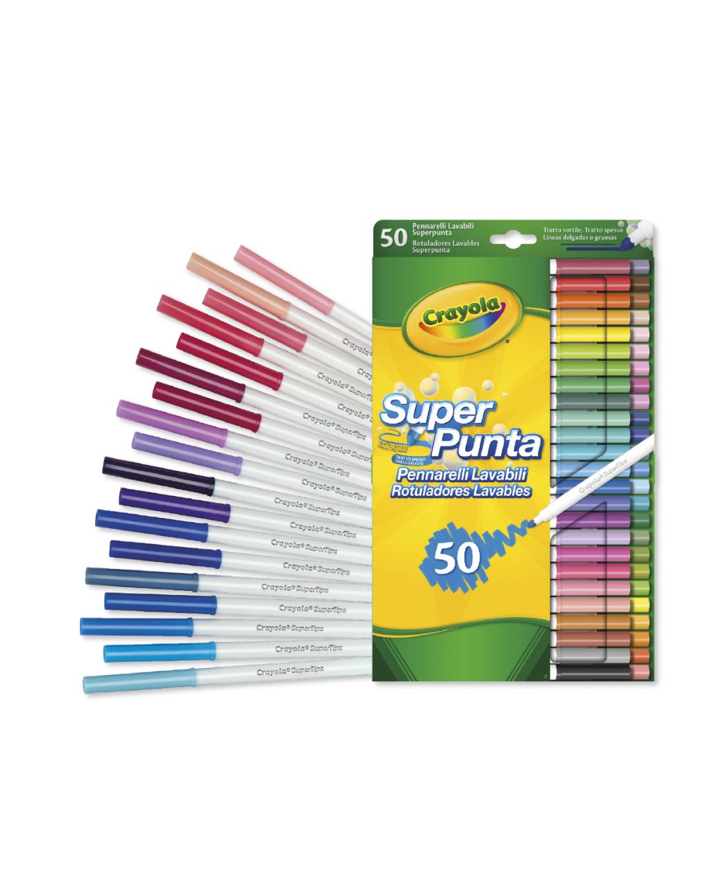 Crayola - 50 μαρκαδόροι superpunta πλενόμενοι - Crayola