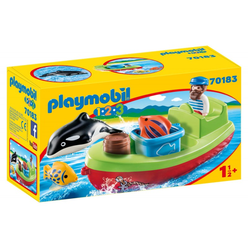 Playmobil 1.2.3 αλιευτικό σκάφος 70183 - Playmobil, Playmobil 1.2.3