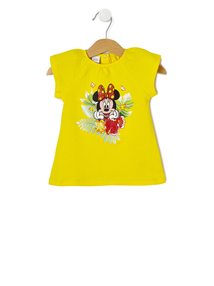 T-shirt jersey κίτρινο με στάμπα minnie για κορίτσι - Prénatal