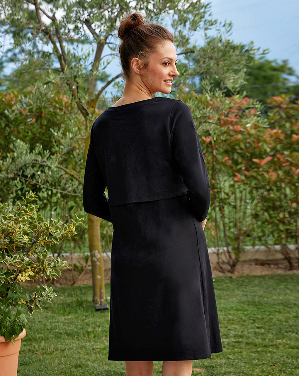 γυναικείο φόρεμα θηλασμού jersey μαύρο - Prénatal