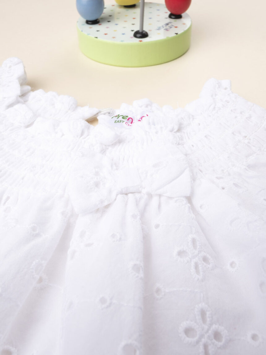 βρεφική μπλούζα κηπούρ λευκή για κορίτσι - Prénatal