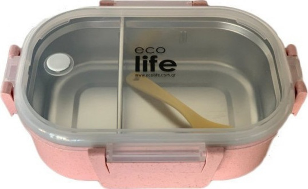 Ecolife φαγητοδοχείο ανοξείδωτο 900ml light pink - Ecolife