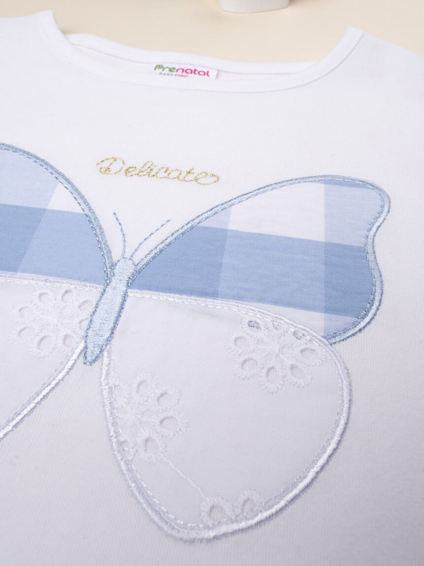 παιδικό φόρεμα λευκό/καρό με πεταλούδα για κορίτσι - Prénatal
