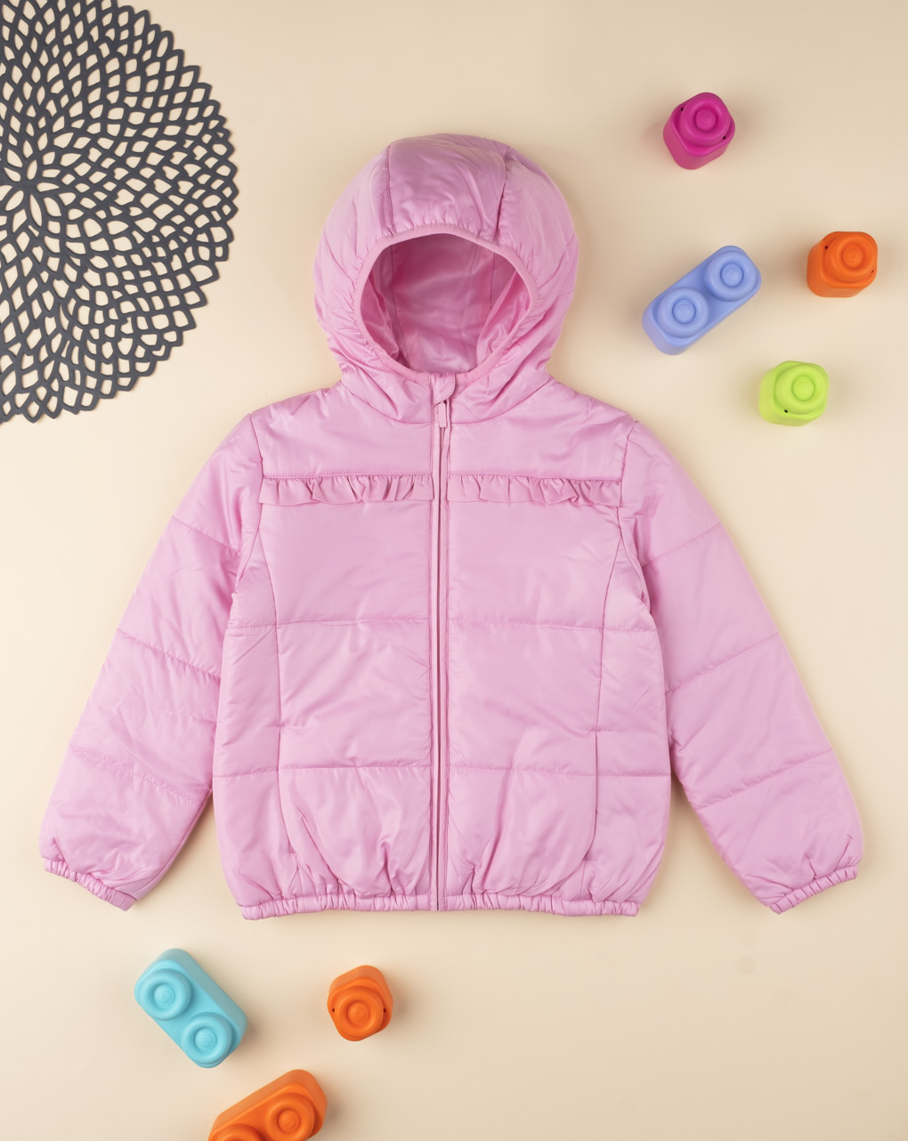 παιδικό μπουφάν αντιανεμικό ροζ για κορίτσι - Prénatal