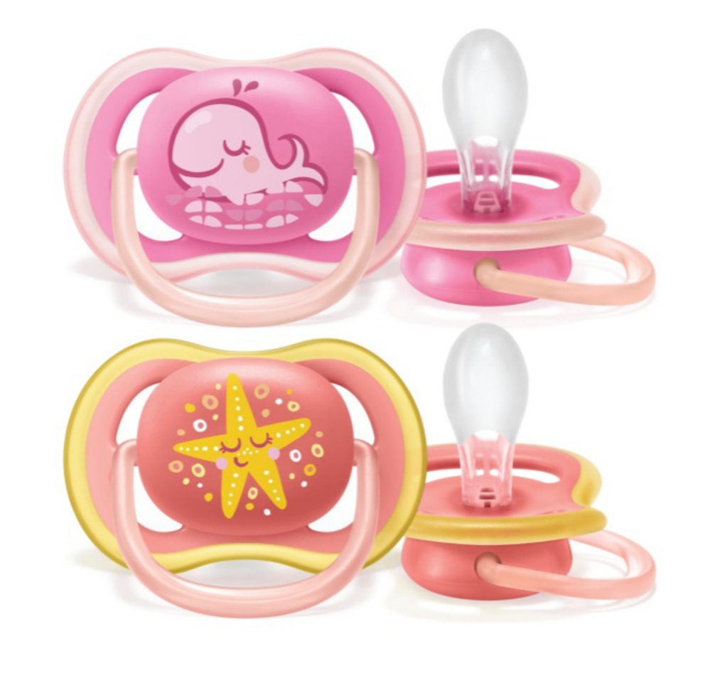 Avent πιπίλες ultra air pacifier με αστερία 6-18μ, σετ των 2