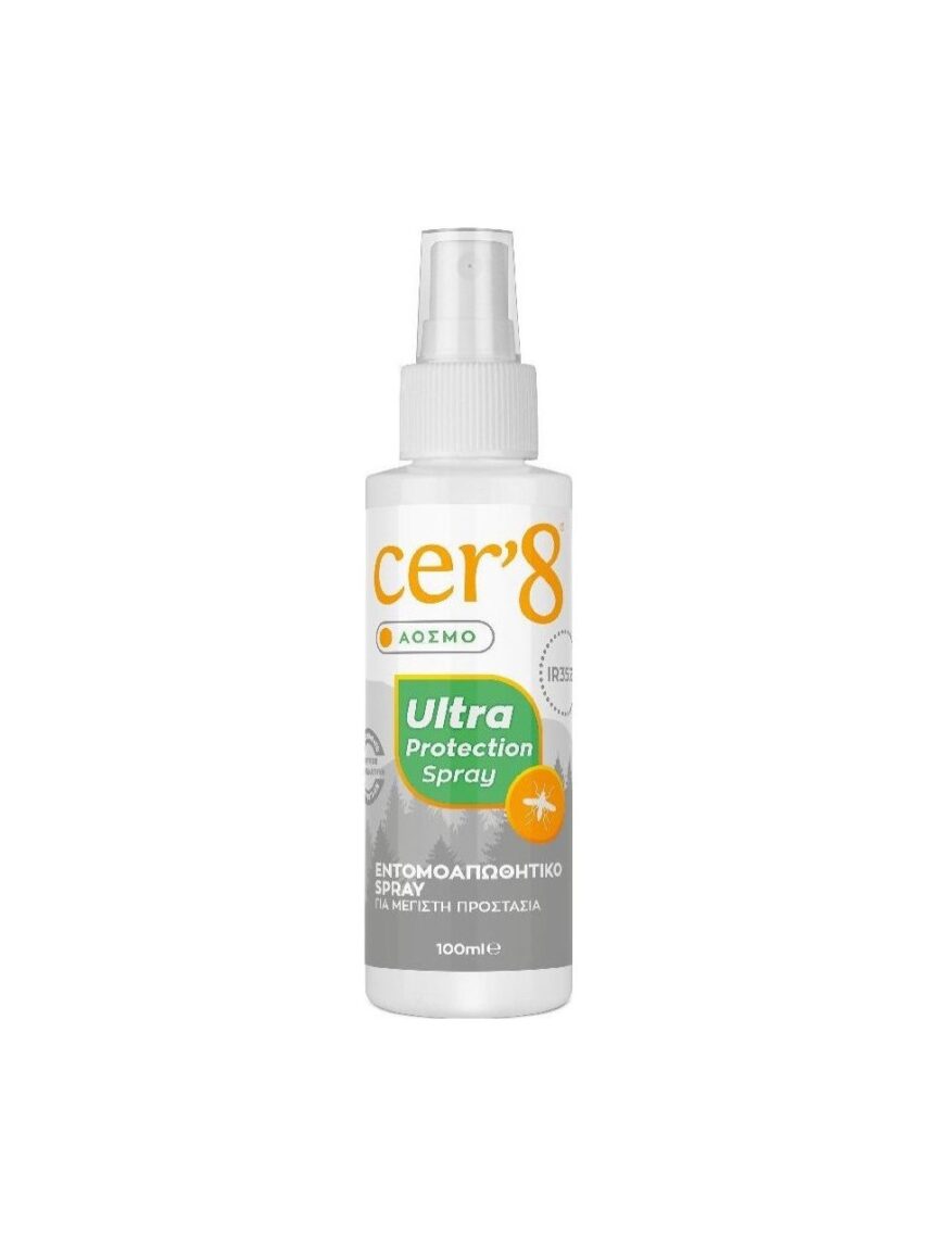 Cer'8 άοσμη εντομοαπωθητική λοσιόν ultra protection spray, 100ml - Cer'8