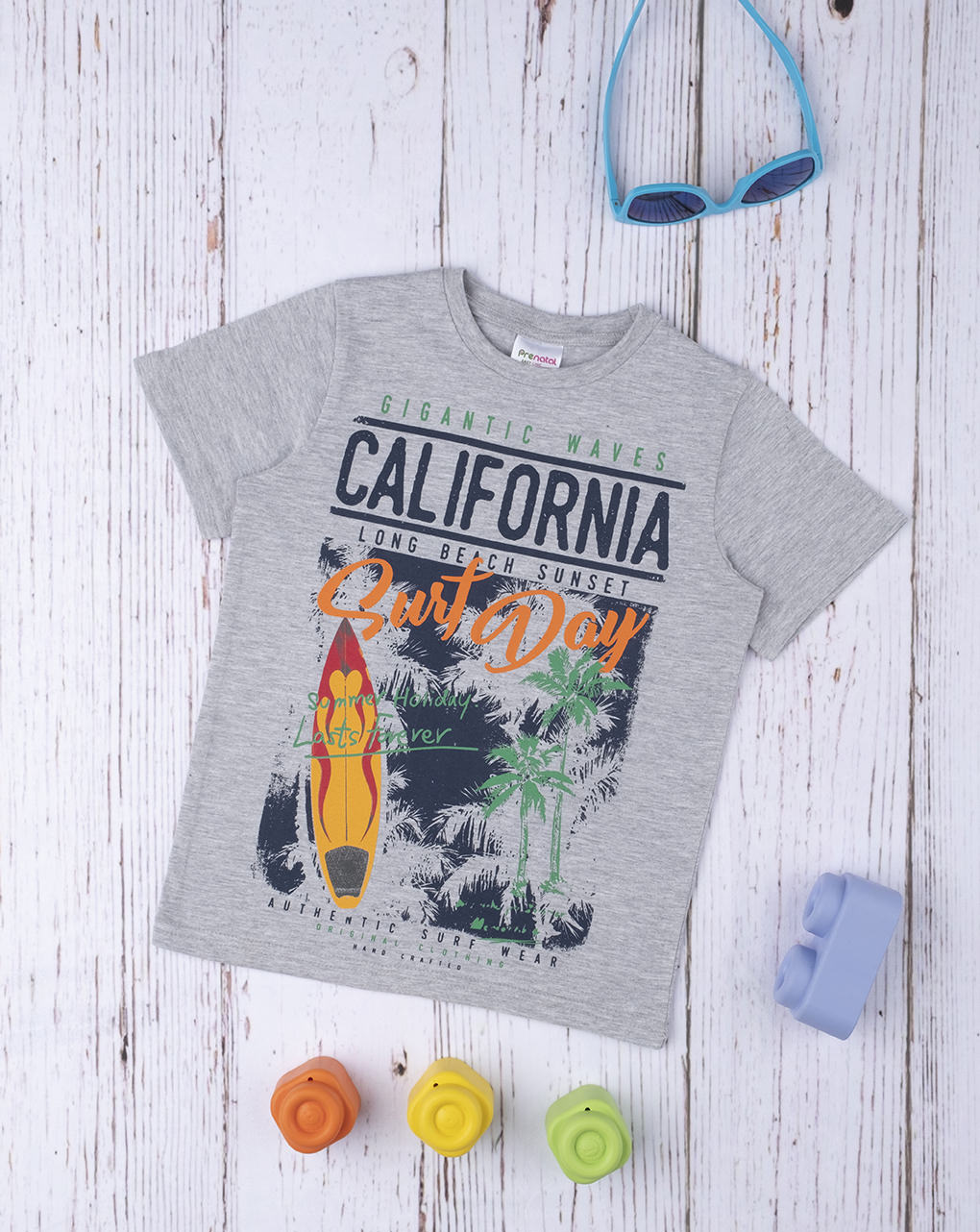 παιδικό t-shirt γκρι california για αγόρι - Prénatal