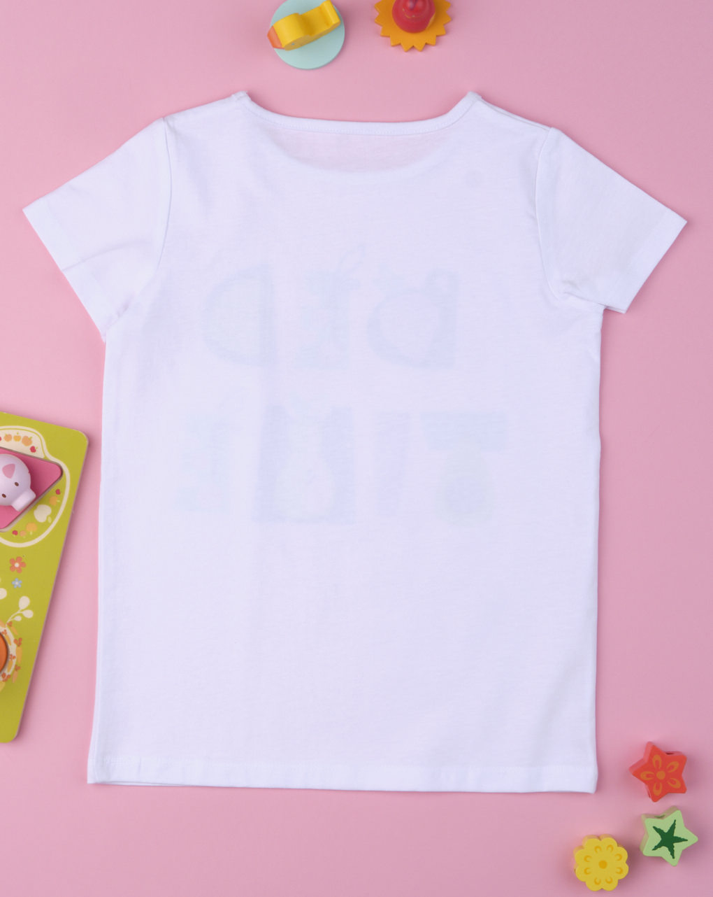 T-shirt jersey λευκό με στάμπα bed time για κορίτσι - Prénatal