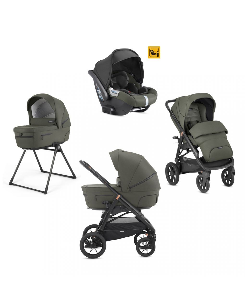 Inglesina σύστημα μετακίνησης aptica xt system quattro με κάθισμα darwin i-size  sequoia green - Inglesina