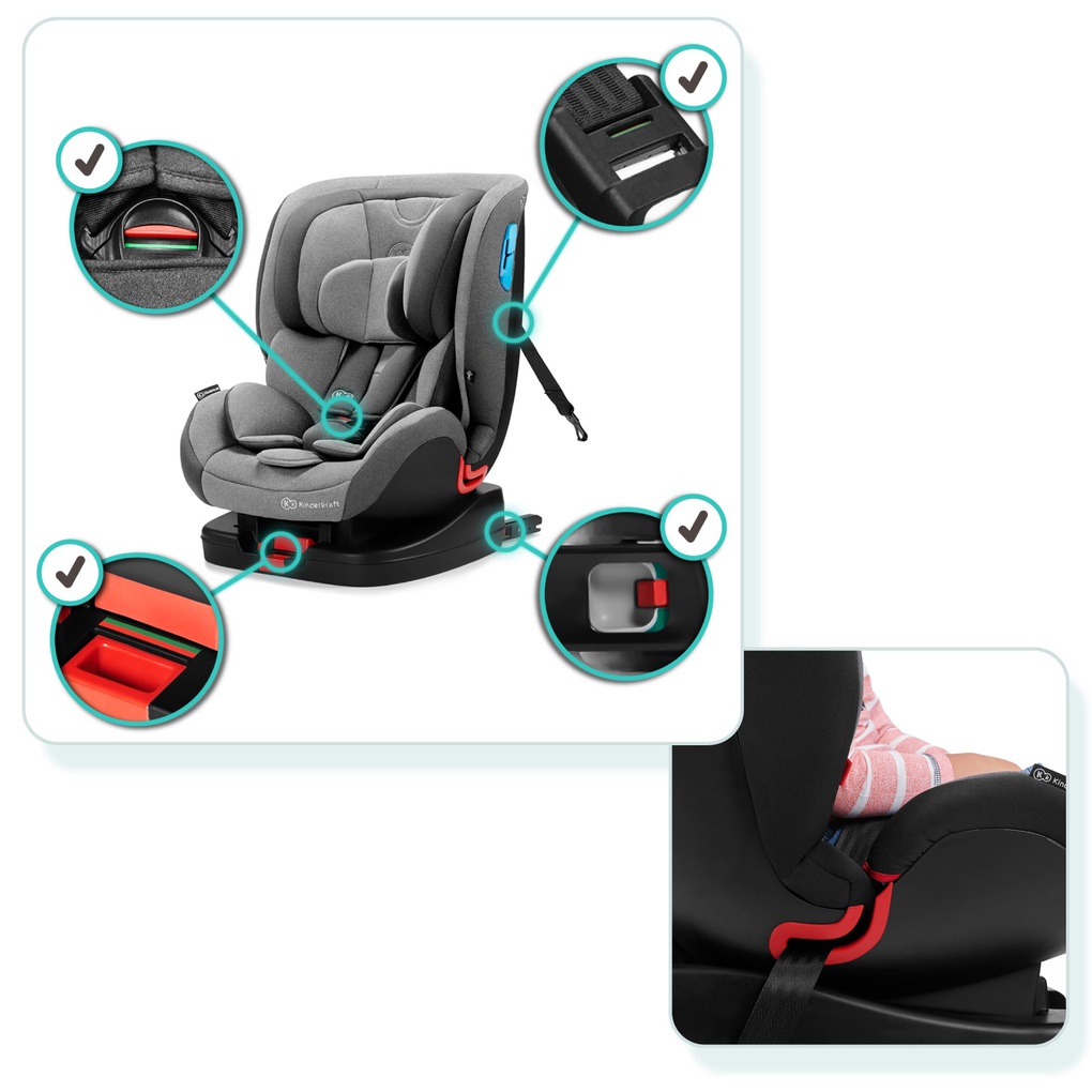 Kinderkraft κάθισμα αυτοκινήτου vado with isofix system grey - Kinderkraft