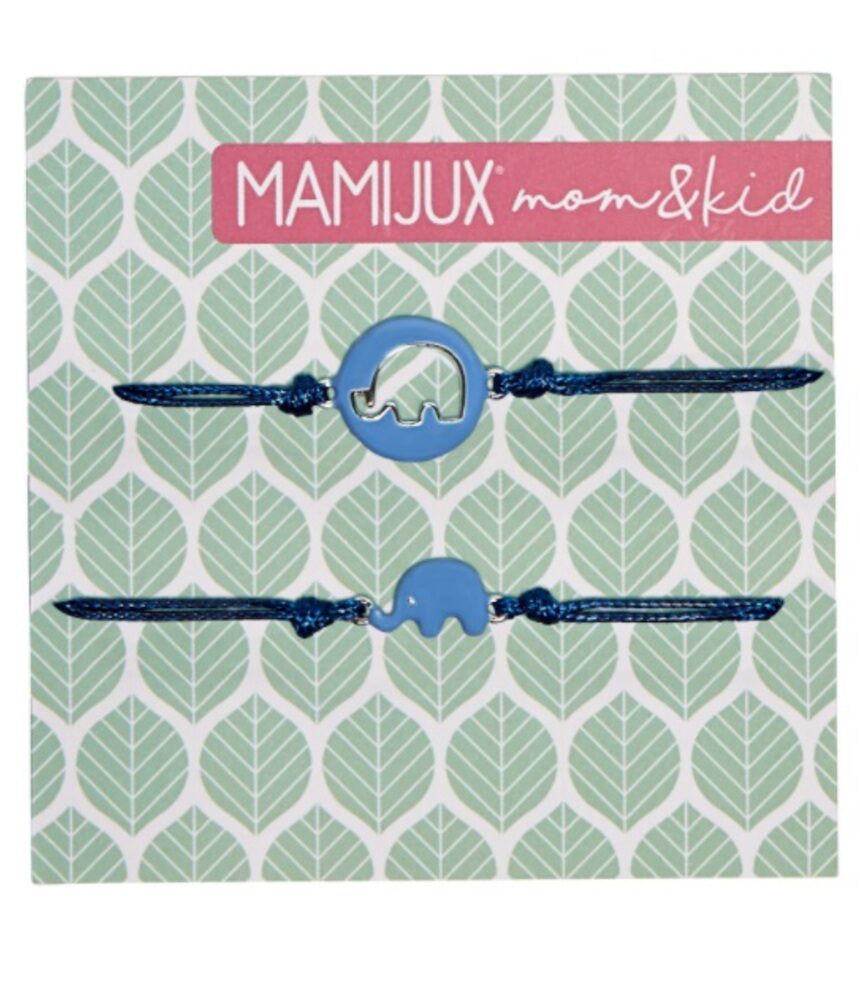 Mamijux  βραχιόλι mom & kid σχέδιο μπλέ ελεφαντάκι - Mamijux