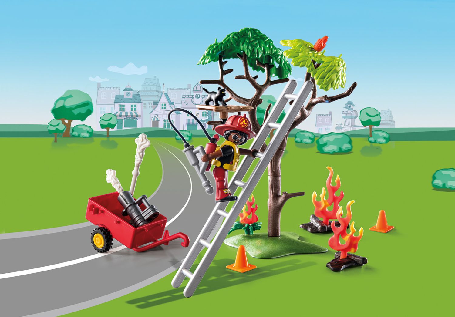 Playmobil duck on call - επιχείρηση πυροσβεστικής: διάσωση γάτας! 70917 - Playmobil, Playmobil Duck On Call