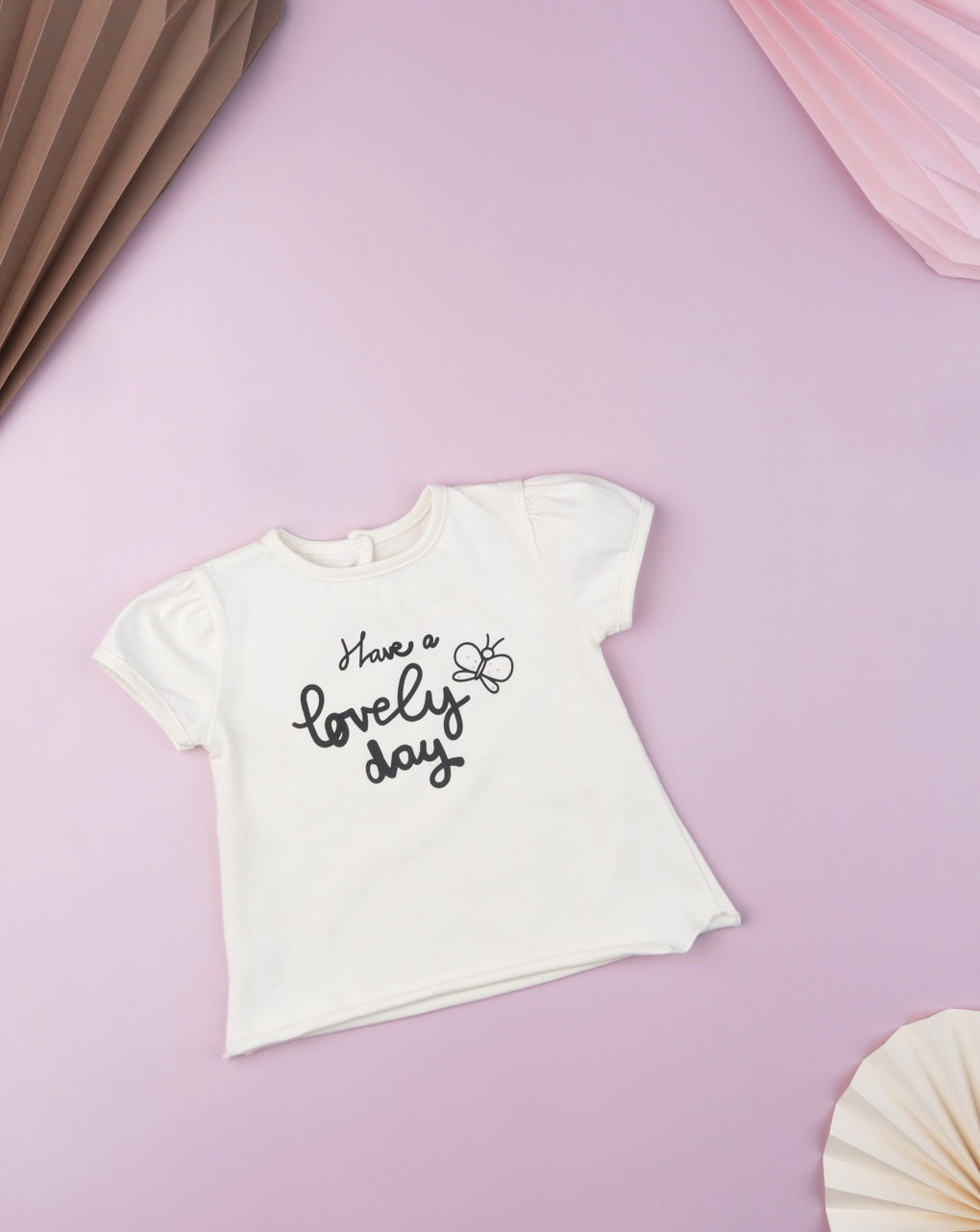 T-shirt λευκό με στάμπα have a lovely day για κορίτσι