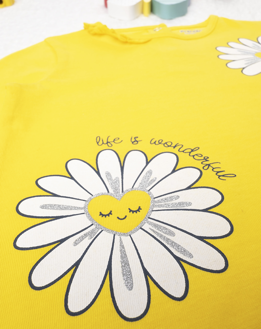μπλούζα κίτρινη με στάμπες μαργαρίτες για κορίτσι - Prénatal