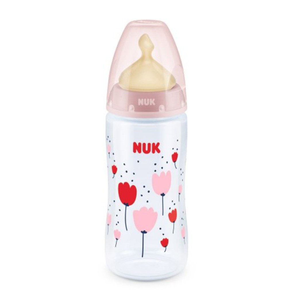 Nuk μπιμπερό first choice latex 0-6m 300ml ροζ