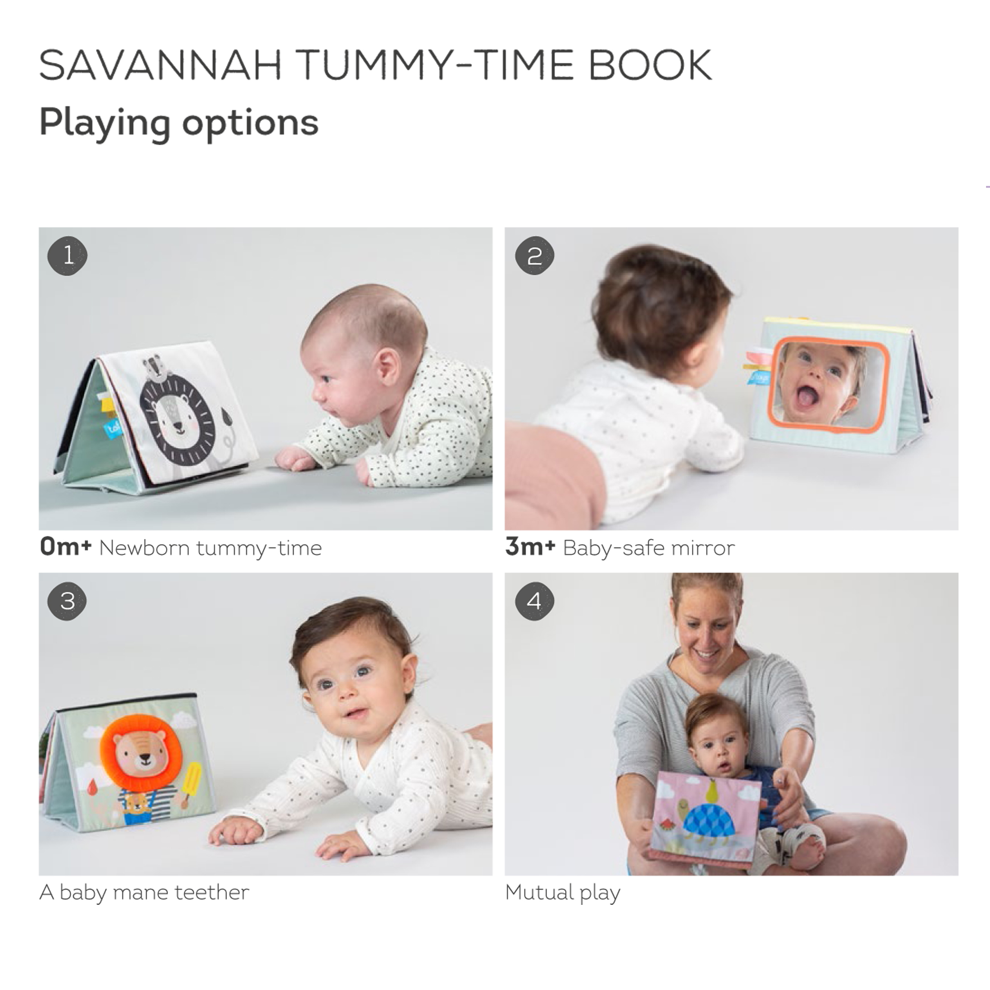 Taf toys εκπαιδευτικό βιβλιαράκι savannah tummy-time t-12705 - Taf-toys