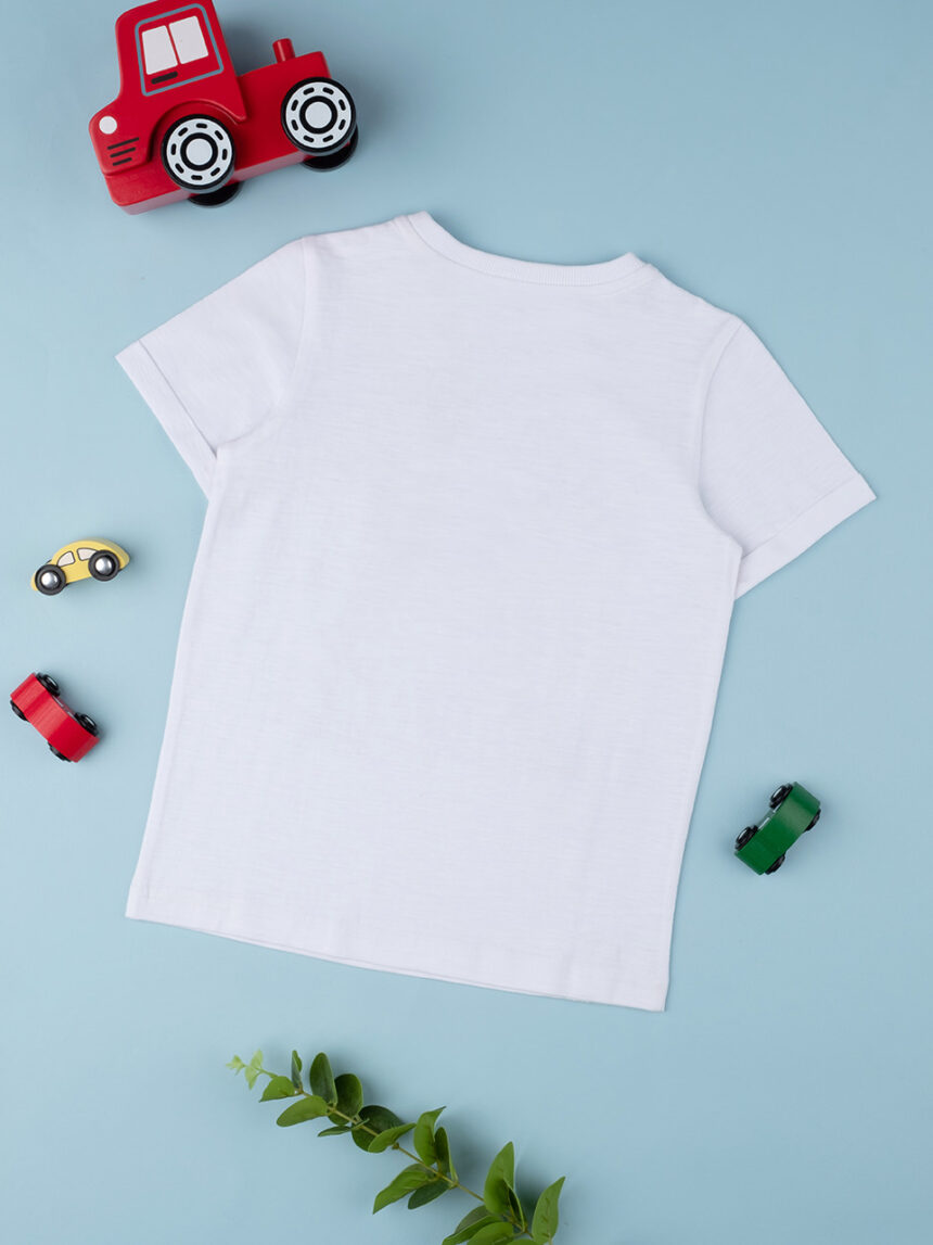 παιδικό t-shirt άσπρο με φορτηγό για αγόρι - Prénatal