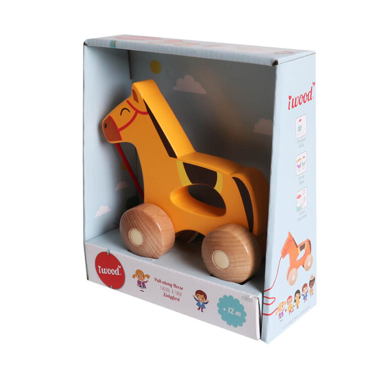 Iwood αλογάκι συρόμενο με κορδόνι pull-along horse  w13003 - iwood