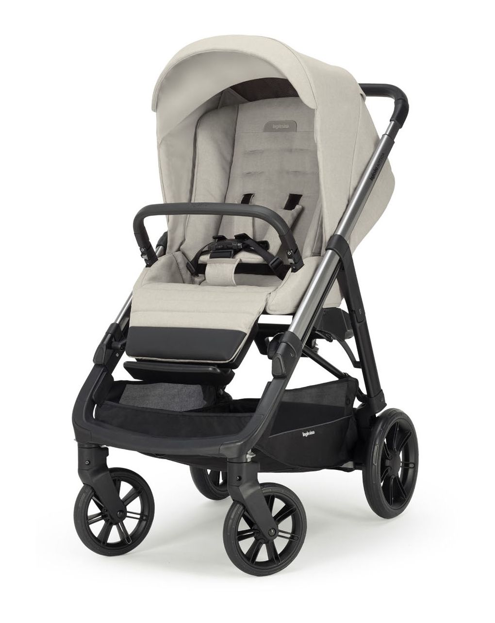 Inglesina σύστημα μεταφοράς quattro aptica with cab car seat cashmere beige με σκελετό μαύρο - Inglesina