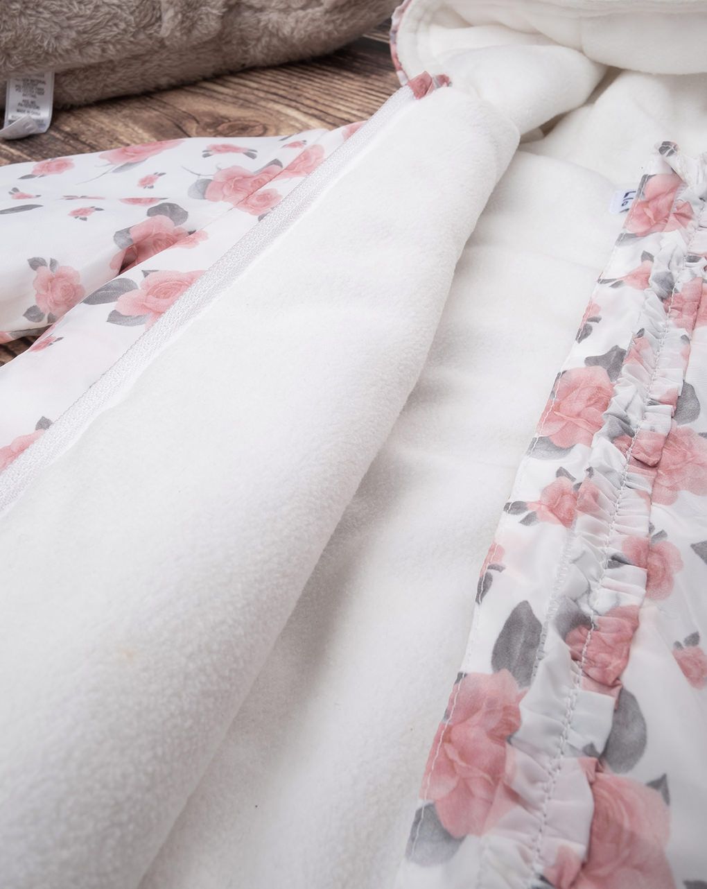 βρεφικό μπουφάν λευκό με τριαντάφυλλα για κορίτσι - Prénatal