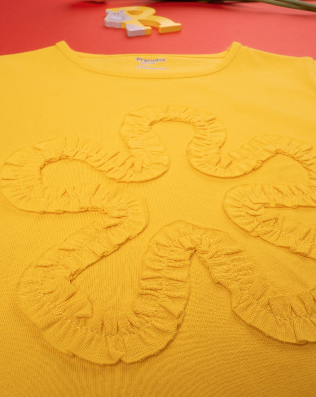 παιδικό t-shirt κίτρινο με λουλούδι για κορίτσι - Prénatal