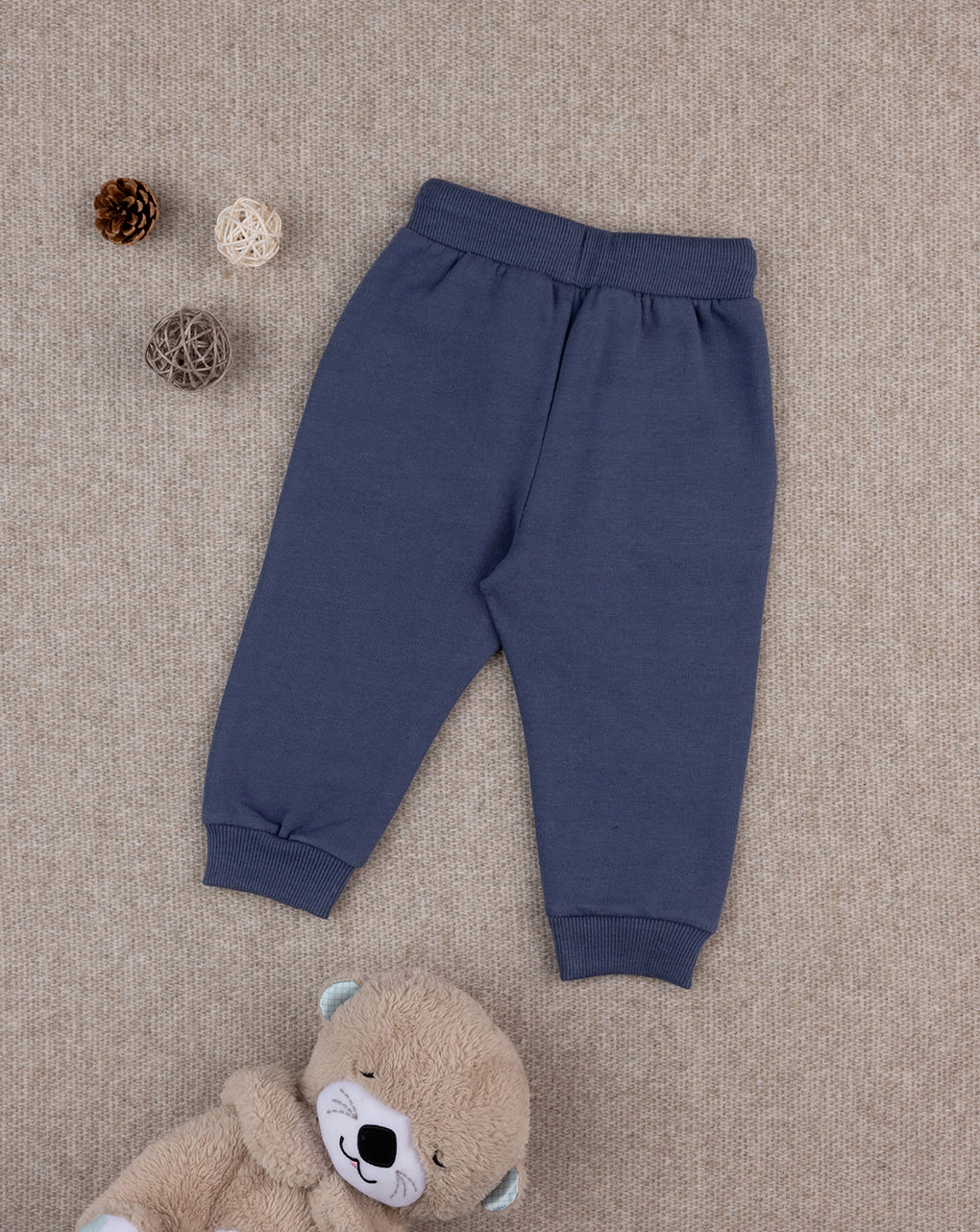βρεφικό παντελόνι φόρμας μπλε με αρκουδάκι για αγόρι - Prénatal