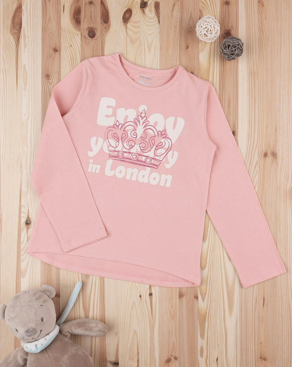 παιδική μπλούζα ροζ με το λονδίνο για κορίτσι - Prénatal