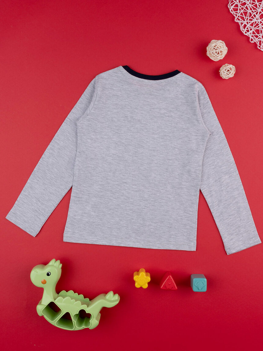παιδική μπλούζα γκρι με δεινόσαυρο για αγόρι - Prénatal