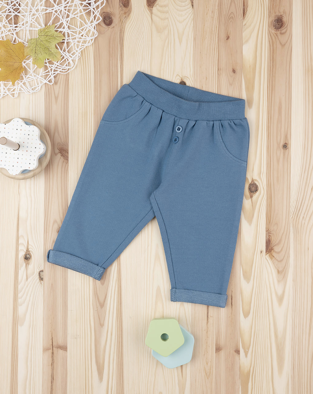 βρεφικό παντελόνι φούτερ μπλε για αγόρι - Prénatal