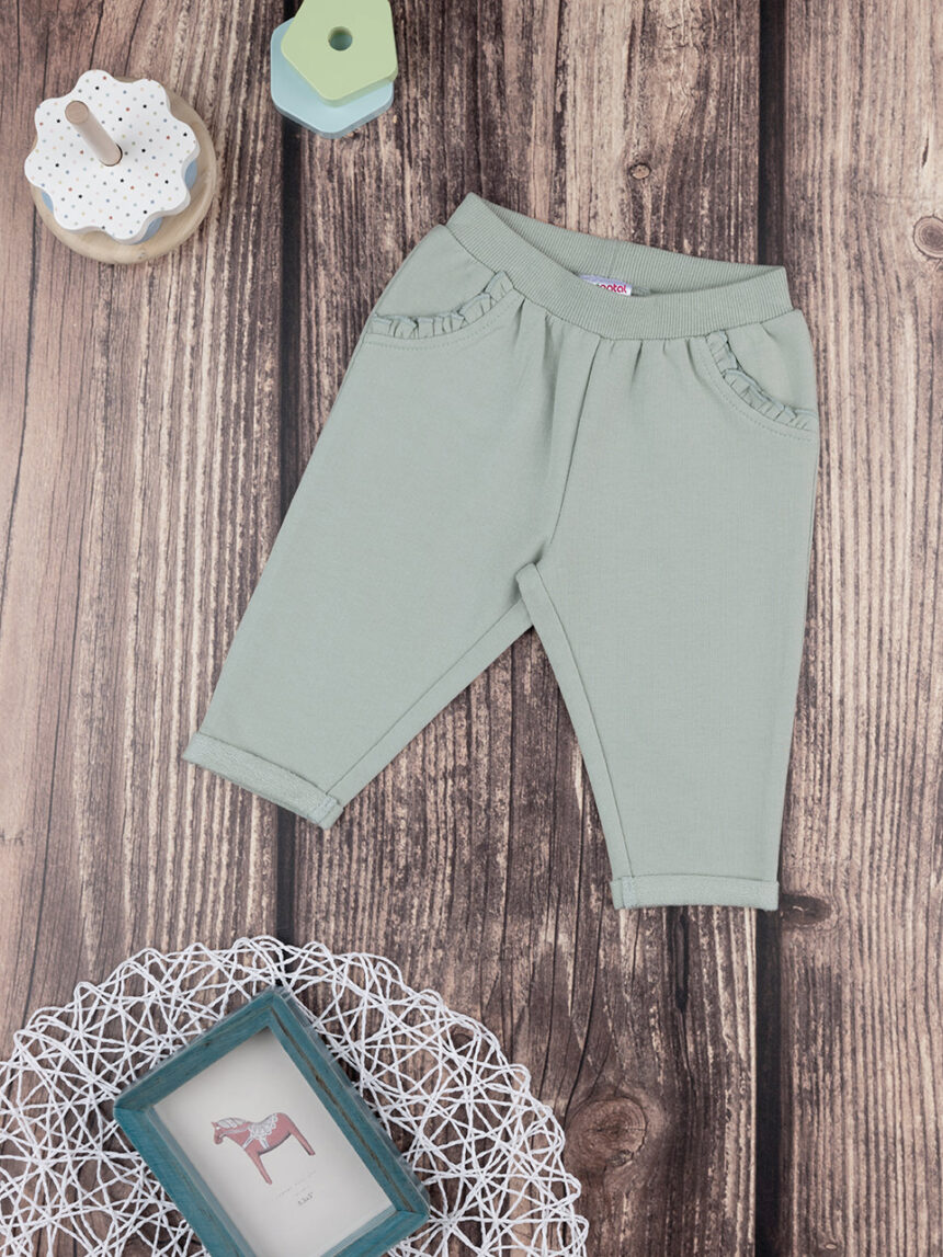 βρεφικό παντελόνι φούτερ πράσινο για κορίτσι - Prénatal