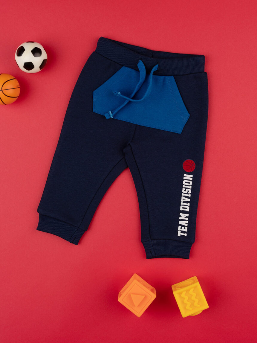 βρεφικό παντελόνι φόρμας μπλε μπάσκετ για αγόρι - Prénatal