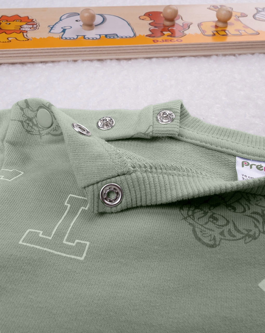 βρεφική μπλούζα φούτερ χακί με τίγρη για αγόρι - Prénatal