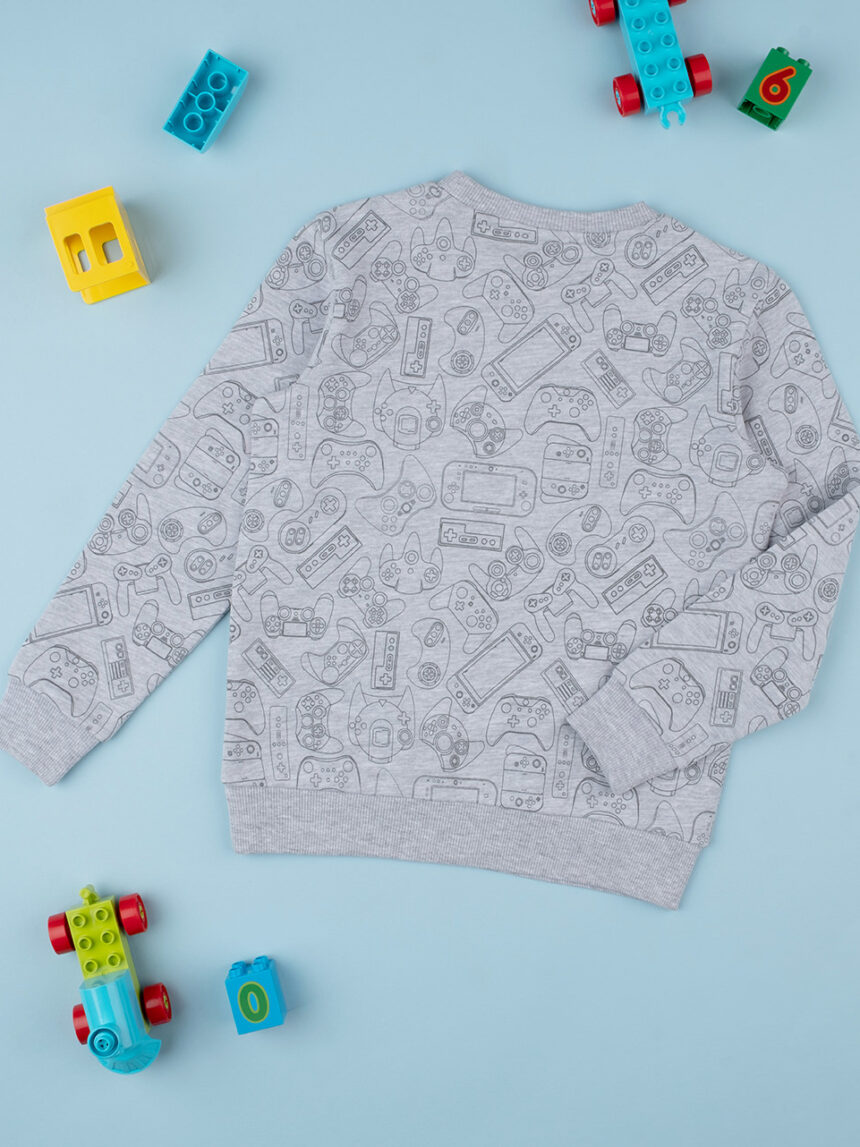παιδική μπλούζα φούτερ γκρι με βιντεοπαιχνίδια για αγόρι - Prénatal