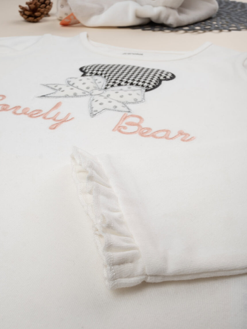 παιδική μπλούζα κρεμ με αρκουδάκι για κορίτσι - Prénatal
