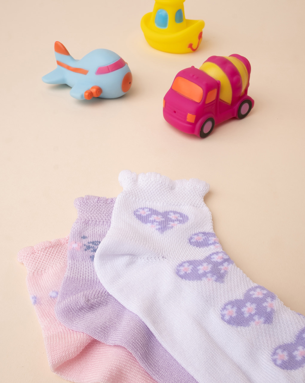 παιδικές κάλτσες πακέτο x3 φλοράλ για κορίτσι - Prénatal