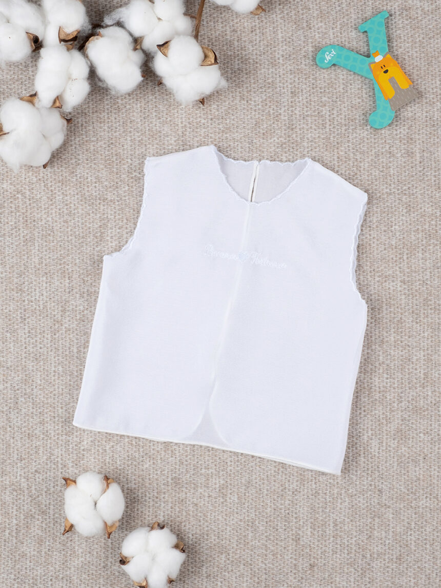 βρεφικό πουκαμισάκι λευκό από μετάξι για αγόρι - Prénatal