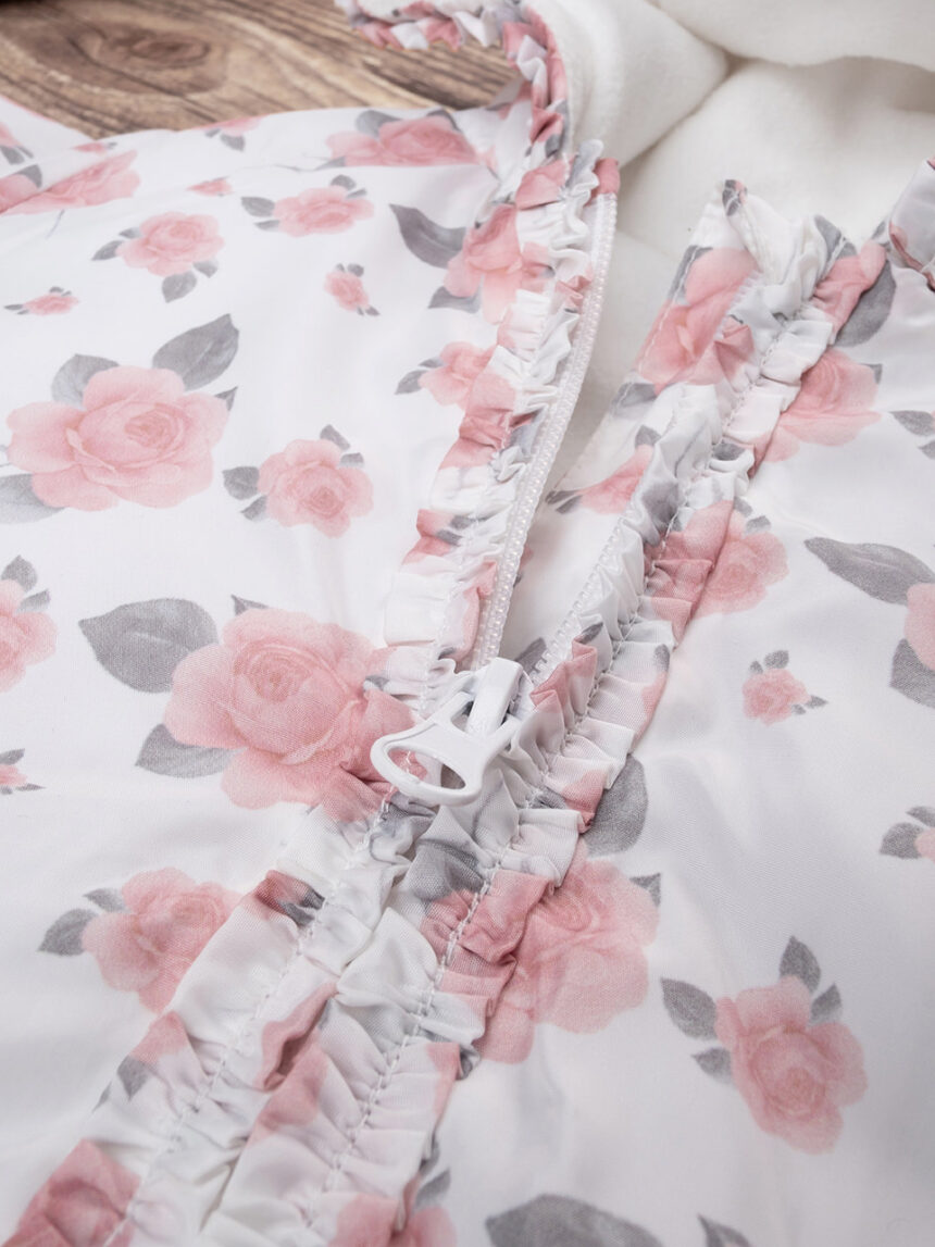 βρεφικό μπουφάν λευκό με τριαντάφυλλα για κορίτσι - Prénatal