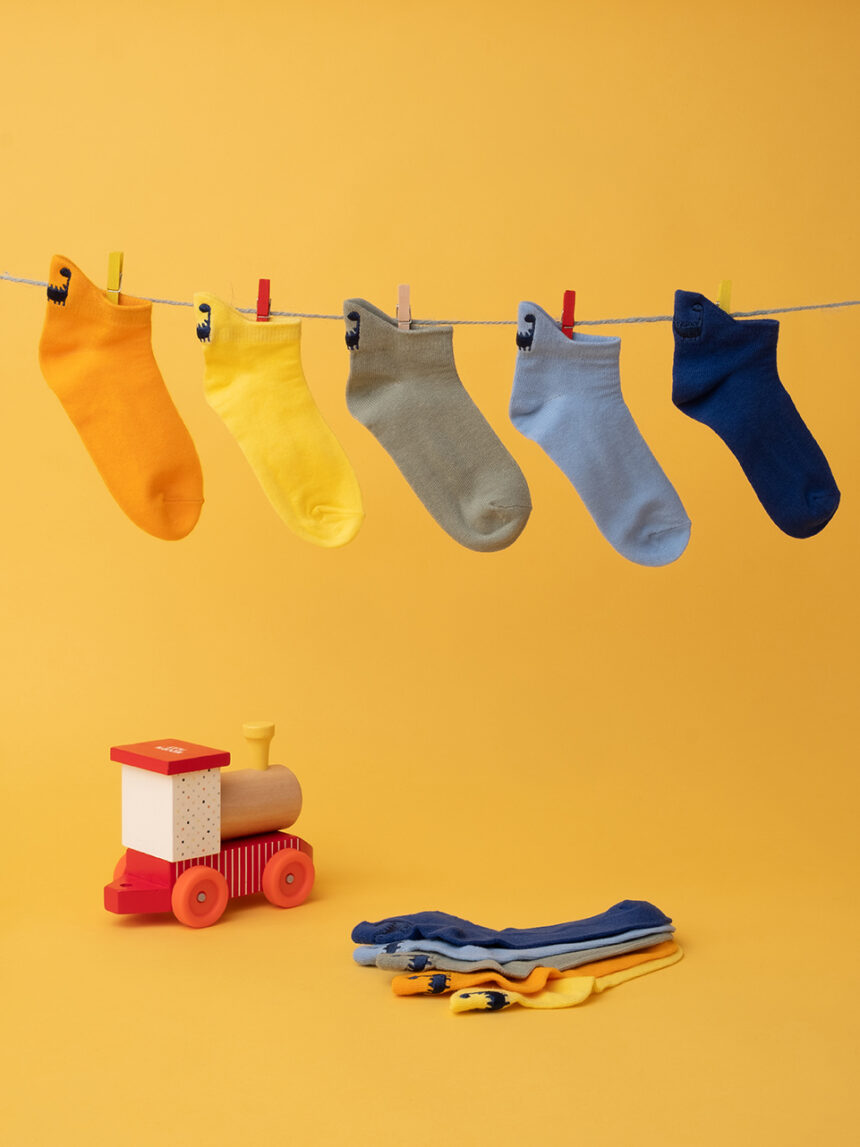 παιδικές κάλτσες πακέτο x5 με δεινόσαυρους για αγόρι - Prénatal