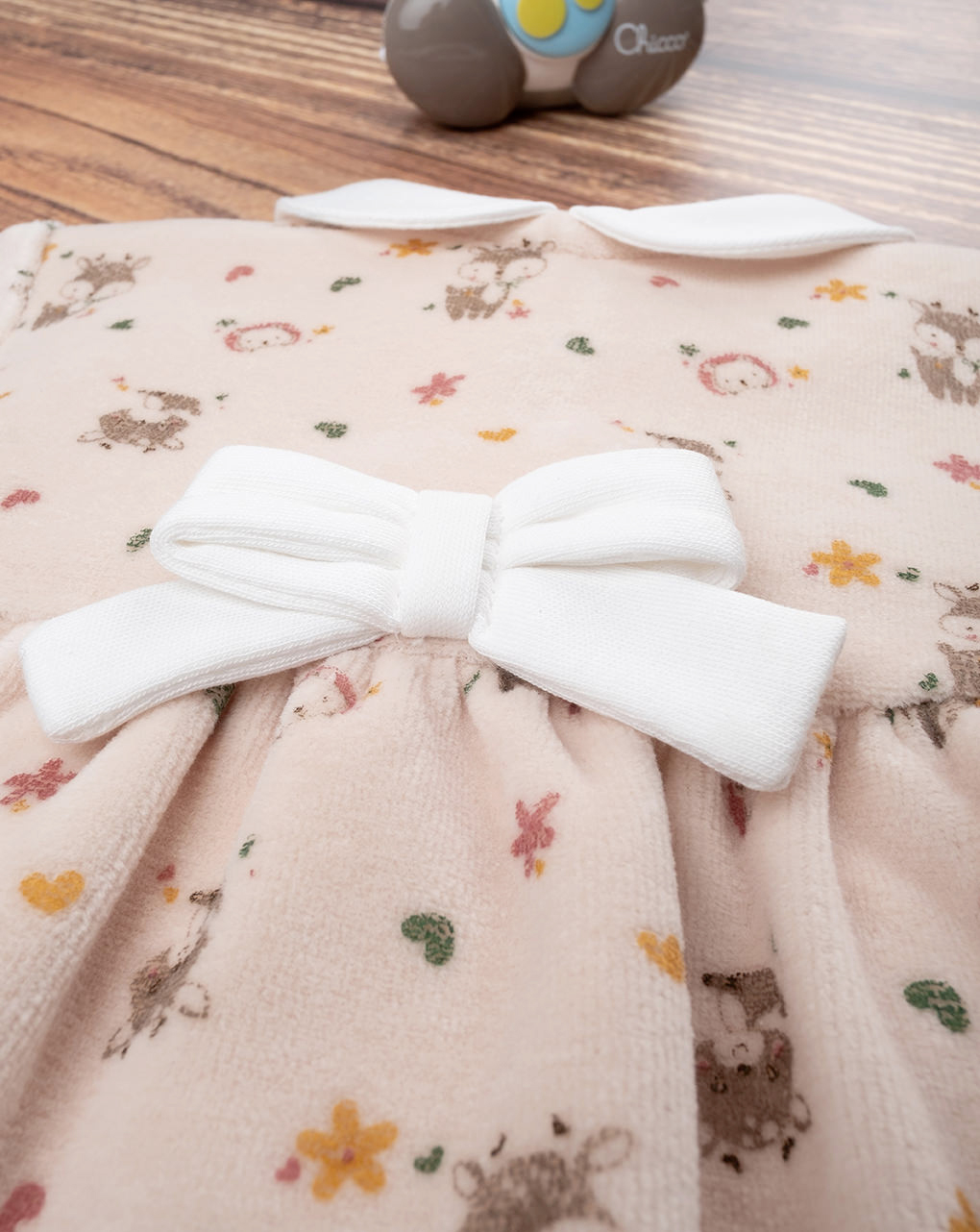βρεφικό φορεματάκι μπεζ με ελαφάκια για κορίτσι - Prénatal