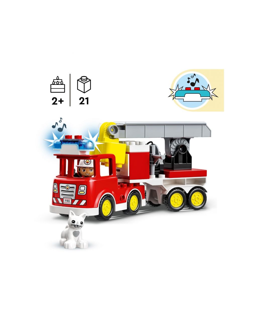 Lego duplo town πυροσβεστικό φορτηγό με φώτα και σειρήνα 10969 - LEGO DUPLO