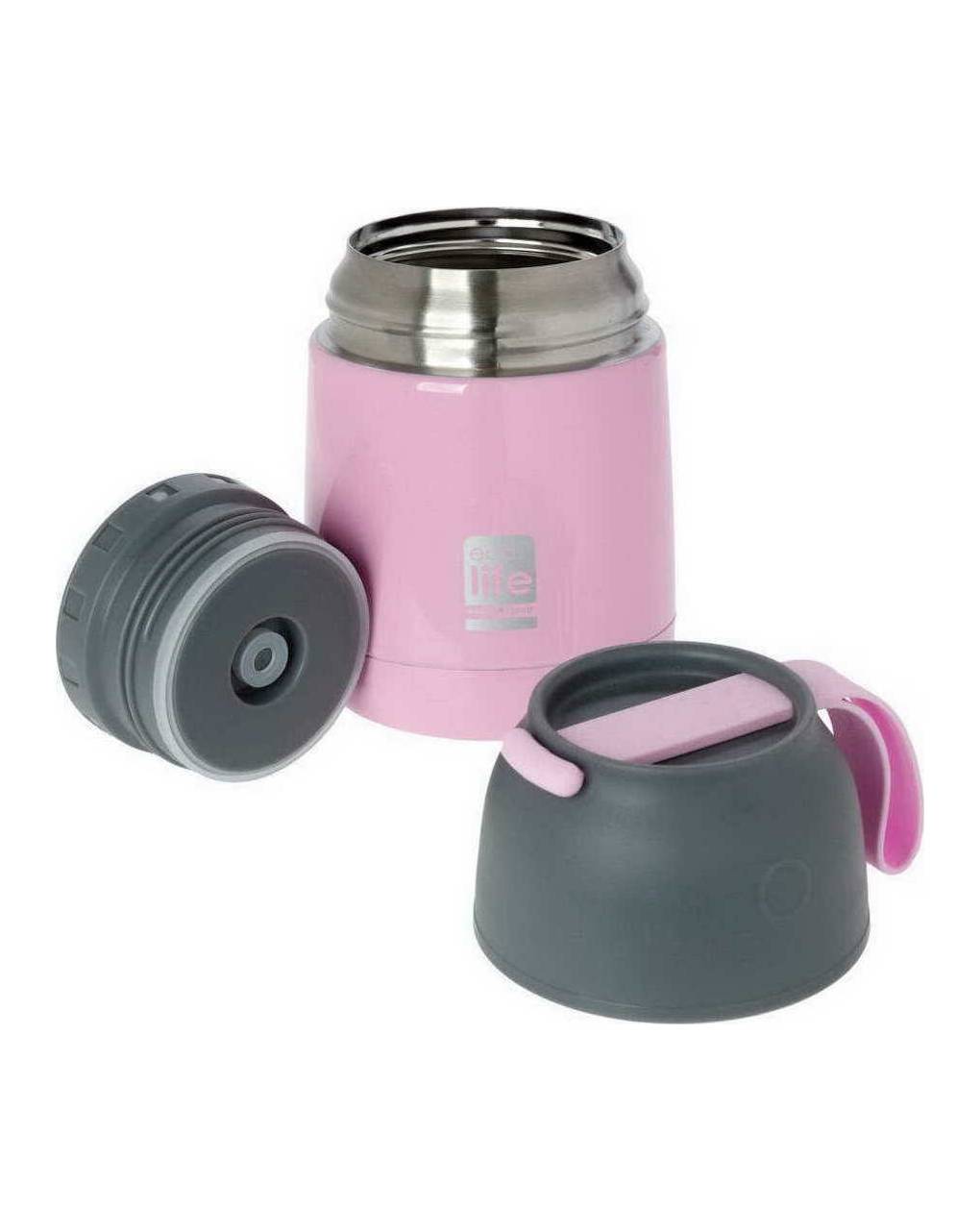 Ecolife βρεφικό θερμός φαγητού ανοξείδωτο baby pink 450ml - Ecolife