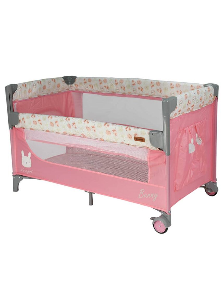 Bebe stars παρκοκρέβατο animal 2 levels & adjustable rail bunny - Bebe Stars